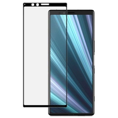 Sony Xperia 1 (XZ4) „Imak“ 9H Tempered Glass sustiprintos apsaugos juodas pilnai dengiantis apsauginis ekrano stiklas 0,2 mm / P