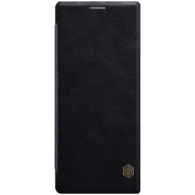 Prabangus „Nillkin“ Qin serijos juodas odinis atverčiamas Sony Xperia 1 (XZ4) dėklas / Priedai.lt