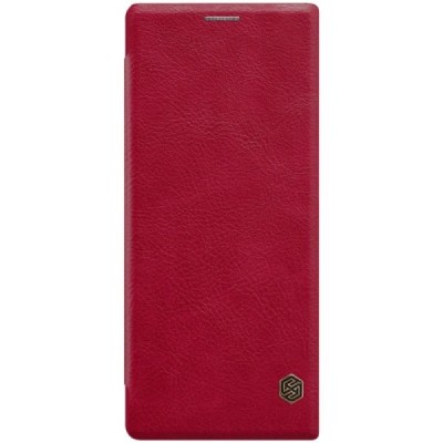 Prabangus „Nillkin“ Qin serijos raudonas odinis atverčiamas Sony Xperia 1 (XZ4) dėklas / Priedai.lt