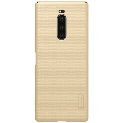 Nillkin Frosted Shield Sony Xperia 1 (XZ4) auksinis plastikinis dėklas / Priedai.lt