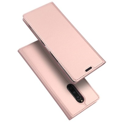 „Dux Ducis“ Skin serijos Sony Xperia 1 (XZ4) rožinis odinis atverčiamas dėklas / Priedai.lt