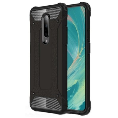 Sustiprintos apsaugos OnePlus 7 Pro juodas kieto silikono (TPU) ir plastiko dėklas / Priedai.lt