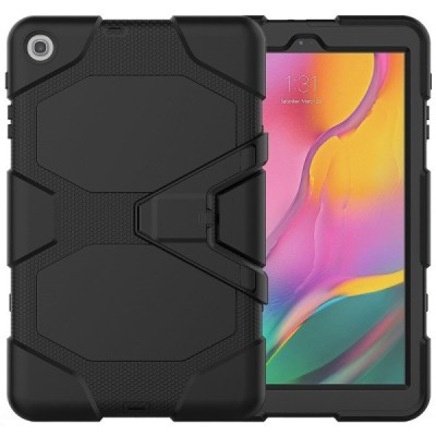 Samsung Galaxy Tab A 10.1 2019 (T510, T515) sustiprintos apsaugos dėklas - juodas - nugarėlė / Priedai.lt