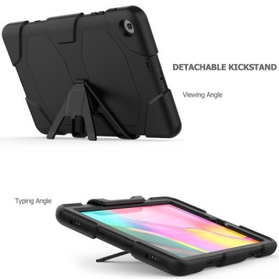 Samsung Galaxy Tab A 10.1 2019 (T510, T515) sustiprintos apsaugos dėklas - juodas - nugarėlė / Priedai.lt