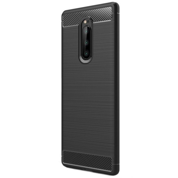 „Carbon“ kieto silikono (TPU) dėklas - juodas (Xperia 1)