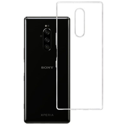 Sony Xperia 1 (XZ4) skaidrus (permatomas) kieto silikono bespalvis dėklas / Priedai.lt