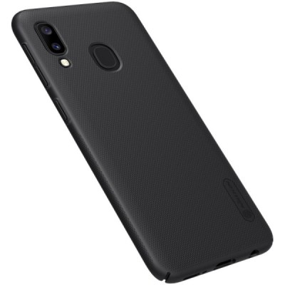 Samsung Galaxy A20e (A202F) Nillkin Frosted Shield juodas plastikinis dėklas / Priedai.lt