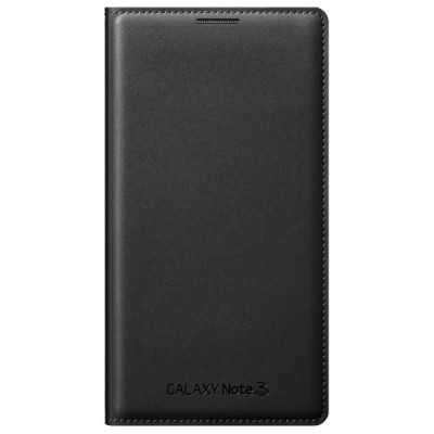 Samsung Galaxy Note 3 Flip Cover atverčiamas juodas odinis dėklas / Priedai.lt