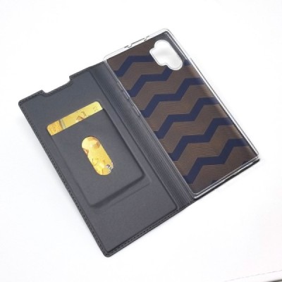 „Dux Ducis“ Skin serijos Samsung Galaxy Note 10+ (N975F) pilkas odinis atverčiamas dėklas | Priedai.lt