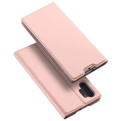 „Dux Ducis“ Skin serijos Samsung Galaxy Note 10+ (N975F) rožinis odinis atverčiamas dėklas / Priedai.lt