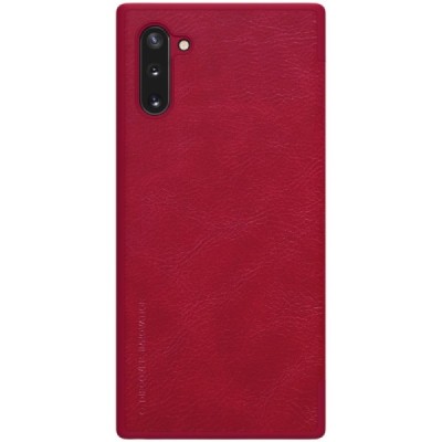 Prabangus „Nillkin“ Qin serijos raudonas odinis atverčiamas Samsung Galaxy Note 10 (N970F) dėklas / Priedai.lt