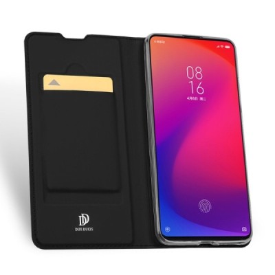 „Dux Ducis“ Skin serijos Xiaomi Mi 9T juodas odinis atverčiamas dėklas / Priedai.lt