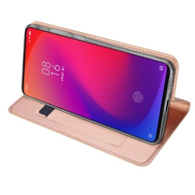 „Dux Ducis“ Skin serijos Xiaomi Mi 9T (Mi 9T Pro) rožinis odinis atverčiamas dėklas | Priedai.lt