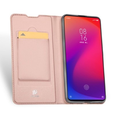 „Dux Ducis“ Skin serijos Xiaomi Mi 9T (Mi 9T Pro) rožinis odinis atverčiamas dėklas | Priedai.lt