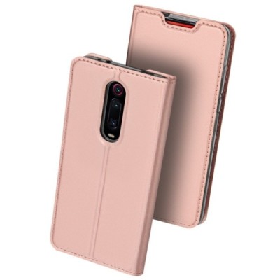 „Dux Ducis“ Skin serijos Xiaomi Mi 9T (Mi 9T Pro) rožinis odinis atverčiamas dėklas | Priedai.lt
