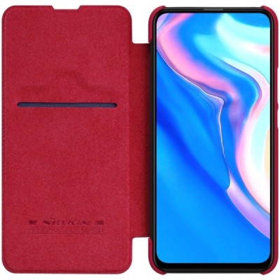 Prabangus „Nillkin“ Qin serijos raudonas odinis atverčiamas Huawei P Smart Z dėklas - knygutė / Priedai.lt