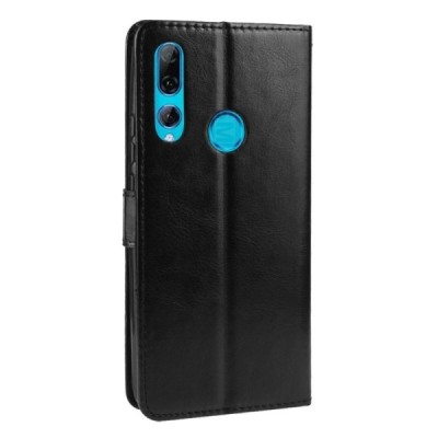 Huawei P Smart Z atverčiamas juodas odinis dėklas, knygutė - piniginė / Priedai.lt