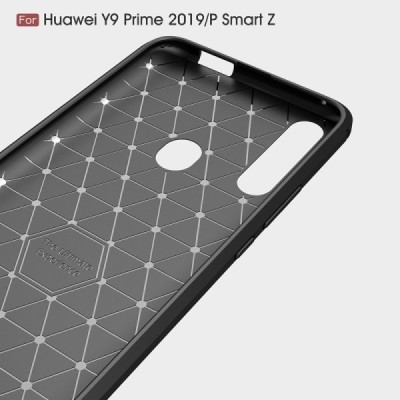 Huawei P Smart Z „Carbon“ kieto silikono TPU juodas dėklas - nugarėlė / Priedai.lt