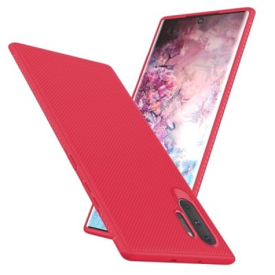 Samsung Galaxy Note 10+ (N975F) „Lenuo“ kieto silikono TPU raudonas dėklas - nugarėlė / Priedai.lt