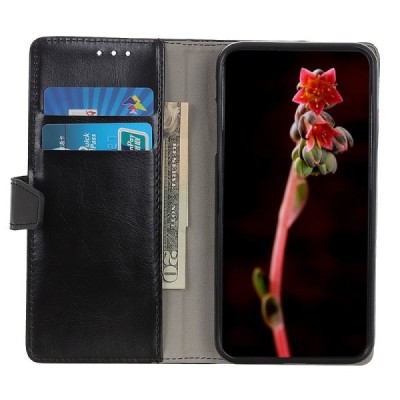 Samsung Galaxy Note 10 (N970F) atverčiamas juodas odinis dėklas - piniginė / Priedai.lt