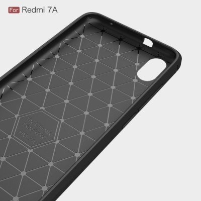Xiaomi Redmi 7A „Carbon“ kieto silikono TPU juodas dėklas - nugarėlė / Priedai.lt