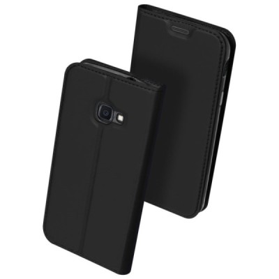 „Dux Ducis“ Skin serijos Samsung Galaxy Xcover 4 / 4S (G390, G398) juodas odinis atverčiamas dėklas / Priedai.lt