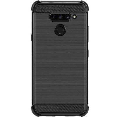 LG Q60 kieto silikono TPU juodas dėklas - nugarėlė / Priedai.lt