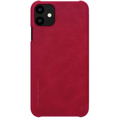 Prabangus „Nillkin“ Qin serijos raudonas odinis atverčiamas Apple iPhone 11 dėklas / Priedai.lt