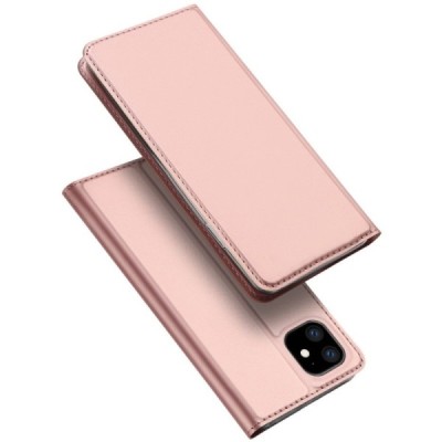 „Dux Ducis“ Skin serijos Apple iPhone 11 rožinis odinis atverčiamas dėklas / Priedai.lt