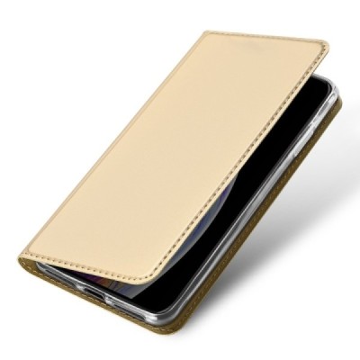 „Dux Ducis“ Skin serijos Apple iPhone 11 auksinis odinis atverčiamas dėklas / Priedai.lt