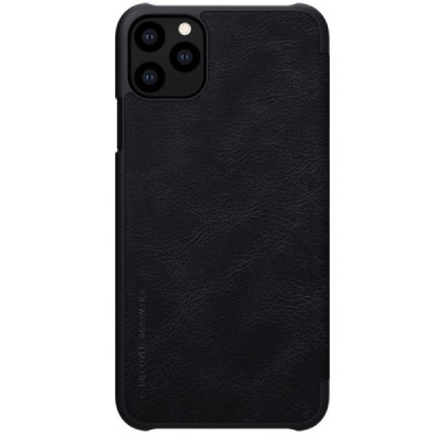 Prabangus „Nillkin“ Qin serijos juodas odinis atverčiamas Apple iPhone 11 Pro dėklas / Priedai.lt