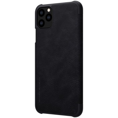 Prabangus „Nillkin“ Qin serijos juodas odinis atverčiamas Apple iPhone 11 Pro dėklas / Priedai.lt
