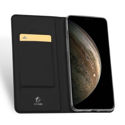 „Dux Ducis“ Skin serijos Apple iPhone 11 Pro juodas odinis atverčiamas dėklas / Priedai.lt