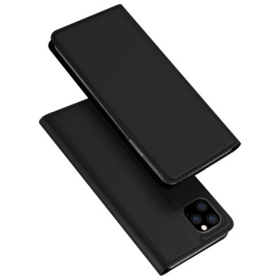 „Dux Ducis“ Skin serijos Apple iPhone 11 Pro Max juodas odinis atverčiamas dėklas / Priedai.lt
