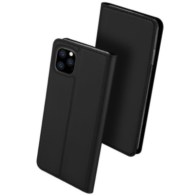 „Dux Ducis“ Skin serijos Apple iPhone 11 Pro Max juodas odinis atverčiamas dėklas / Priedai.lt