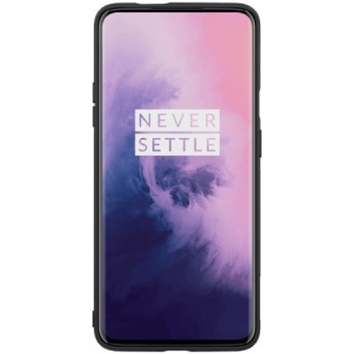 OnePlus 7 Pro (OnePlus Seven Pro) „Nillkin“ Synthetic Fiber kieto silikono TPU juodas dėklas - nugarėlė / Priedai.lt