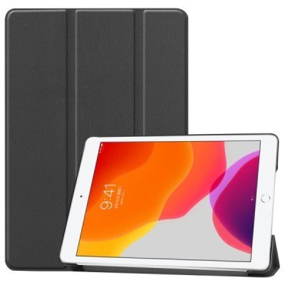 Apple iPad 10,2 (2019) atverčiamas juodas odinis dėklas - knygutė (sulankstomas) / Priedai.lt