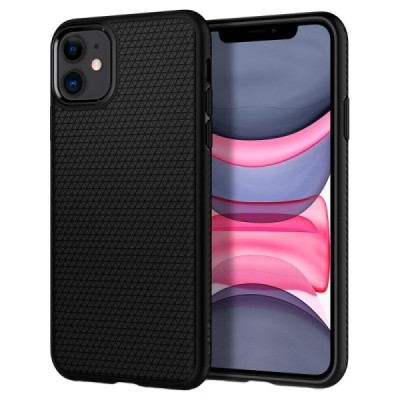 „Spigen“ Liquid Air Apple iPhone 11 juodas kieto silikono dėklas / Priedai.lt