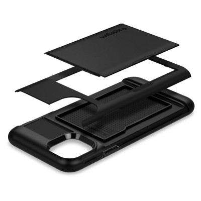 „Spigen“ Slim Armor CS Apple iPhone 11 juodas kieto silikono dėklas / Priedai.lt