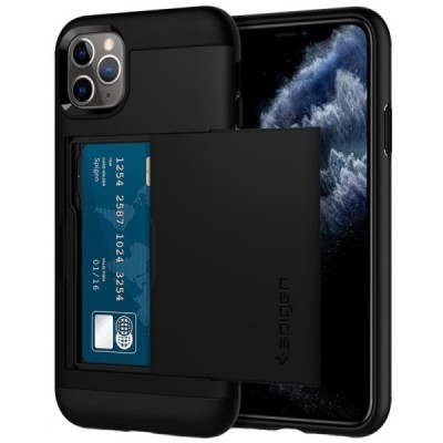 „Spigen“ Slim Armor CS Apple iPhone 11 Pro juodas kieto silikono dėklas / Priedai.lt