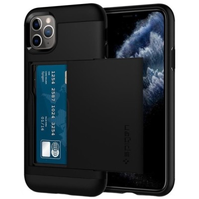 „Spigen“ Slim Armor CS Apple iPhone 11 Pro Max juodas kieto silikono dėklas / Priedai.lt