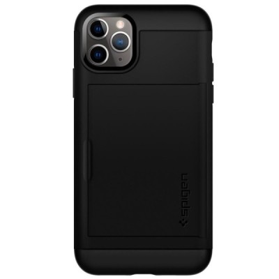 „Spigen“ Slim Armor CS Apple iPhone 11 Pro Max juodas kieto silikono dėklas / Priedai.lt