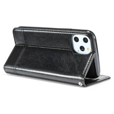 Solidus Apple iPhone 11 Pro Max juodas odinis atverčiamas dėklas / Priedai.lt