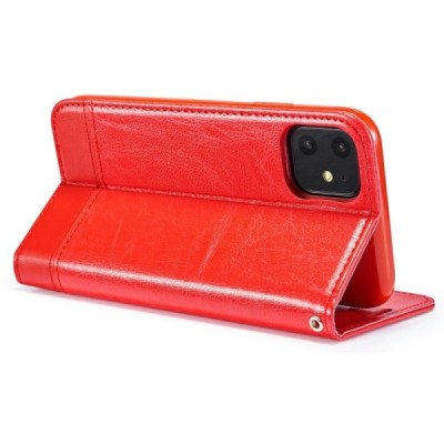 Solidus Apple iPhone 11 Pro Max raudonas odinis atverčiamas dėklas / Priedai.lt