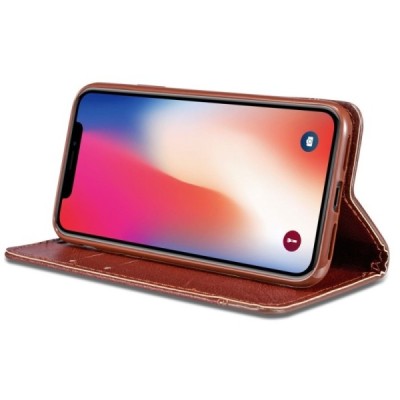 Solidus Apple iPhone 11 Pro Max rudas odinis atverčiamas dėklas / Priedai.lt