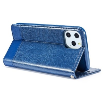 Solidus Apple iPhone 11 Pro Max mėlynas odinis atverčiamas dėklas / Priedai.lt
