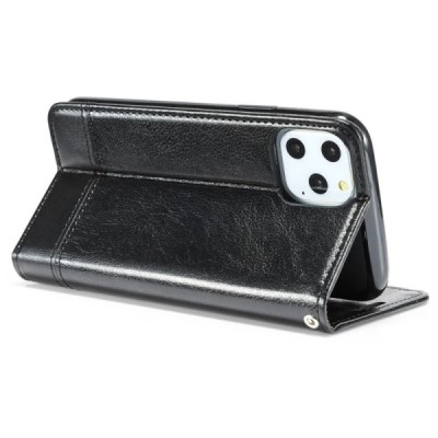 Solidus Apple iPhone 11 Pro juodas odinis atverčiamas dėklas / Priedai.lt
