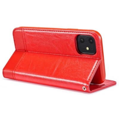 Solidus Apple iPhone 11 Pro raudonas odinis atverčiamas dėklas / Priedai.lt