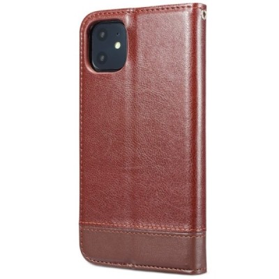 Solidus Apple iPhone 11 rudas odinis atverčiamas dėklas / Priedai.lt