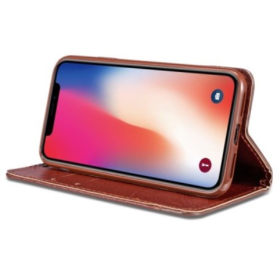 Solidus Apple iPhone 11 rudas odinis atverčiamas dėklas / Priedai.lt